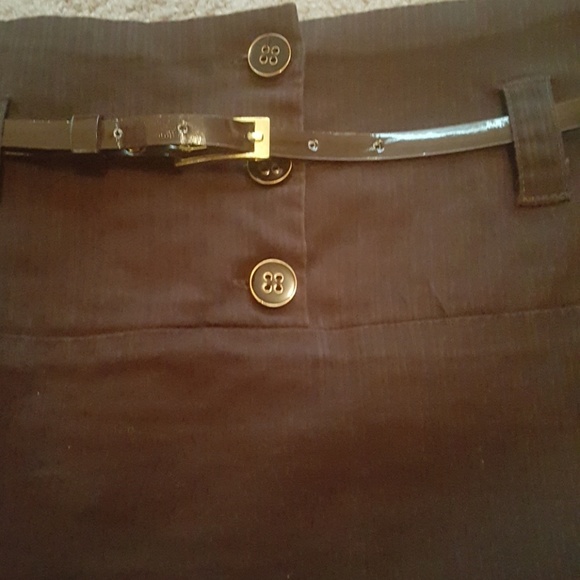 Brown pencil skirt with belt - Picture 2 of 4